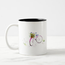 Fiets met bloemen.