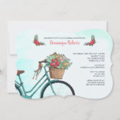 Fiets met bloemen uitnodiging (Voorkant)