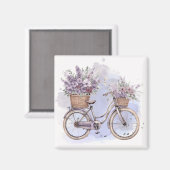 fiets met bloemen – Waterverf Magneet (Voorkant / Achterkant)