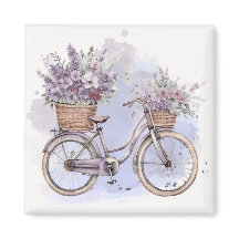 fiets met bloemen – Waterverf