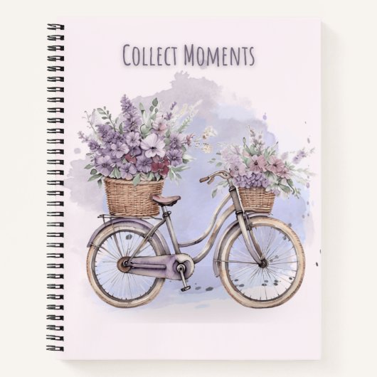  fiets met bloemen – Waterverf Notitieboek (Voorkant)