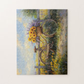  fiets met bloemenkunst legpuzzel (Verticaal)