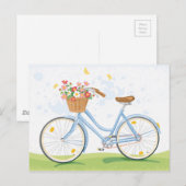  Fiets met Bloemenmand Briefkaart (Voorkant / Achterkant)