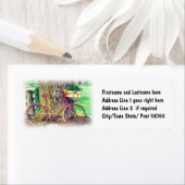  Fiets met Bloemenmand Etiket (Insitu)