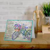 Fiets met bloemenmand Note Kaart