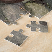 Fiets met bloemkorven in Engels dorp Legpuzzel (Zijkant)