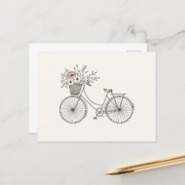 Fiets met Blooming Basket Briefkaart