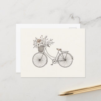  Fiets met Blooming Basket Briefkaart