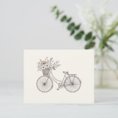  Fiets met Blooming Basket Briefkaart (Staand voorkant)