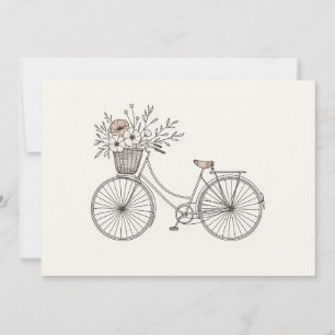 Fiets met Blooming Basket Invitation Kaart