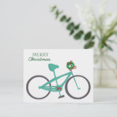 Fiets Met Een Krans Feestdagenkaart (Staand voorkant)