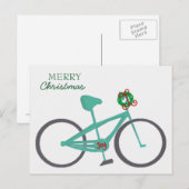 Fiets Met Een Krans Feestdagenkaart (Voorkant / Achterkant)