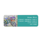 Fiets met Flower Basket Retouradreslabel Etiket (Voorkant)