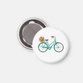  fiets met Flowers Retro Art Magneet (Voorkant / Achterkant)