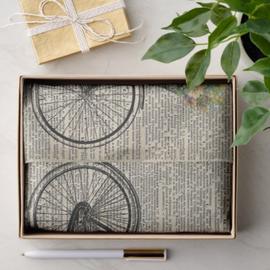 fiets met flowers retro-ontkoppeling tissuepapier (Geschenk)
