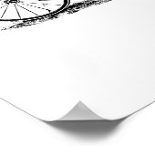 fiets met hoge wielrennen en een farce poster (Hoek)