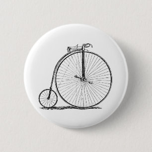 fiets met hoge wielrennen en een farce ronde button 5,7 cm