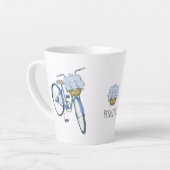 Fiets met Hydrangea Basket Flower Lover Ceramic Latte Mok (Linkerhoek)