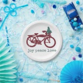  fiets met kerstboomontwerp papieren bordje (Feest)