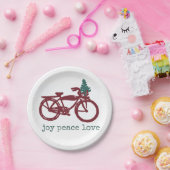  fiets met kerstboomontwerp papieren bordje (Feest)