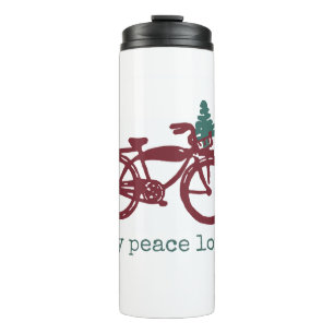 fiets met kerstboomontwerp thermosbeker