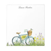fiets met mand bloemen notitieblok (Voorkant)