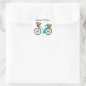 fiets met mand bloemen ronde sticker (Tas)