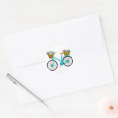 fiets met mand bloemen - Sticker (Envelop)