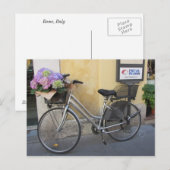 Fiets met mand vol hortensia's briefkaart (Voorkant / Achterkant)