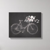  fiets met mooie roze & witte bloemen canvas afdruk (Voorkant)