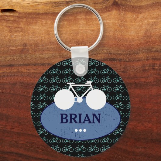 fiets met naam, fietsen sleutelhanger (Achterkant)