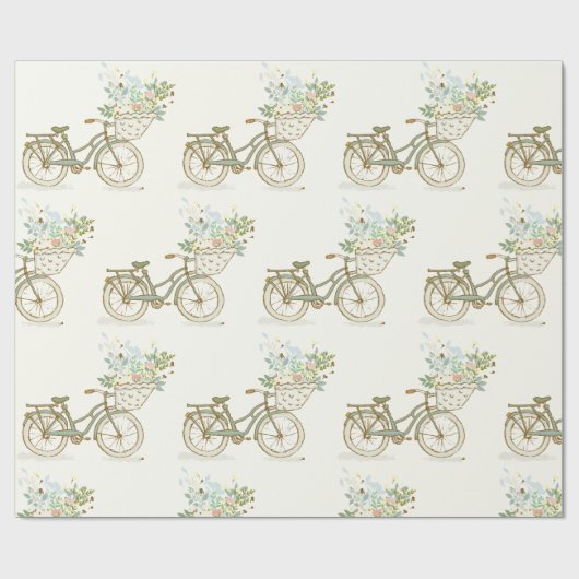  fiets met pakpapier met bloemen (Vlak)