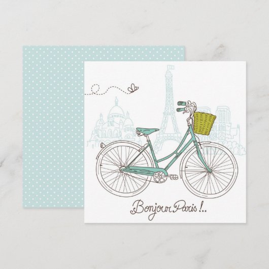 fiets met schattig mandje in Parijs (Voorkant / Achterkant)