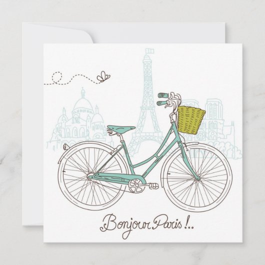  fiets met schattig mandje in Parijs (Voorkant)