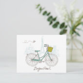  fiets met schattig mandje in Parijs Briefkaart (Staand voorkant)