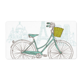fiets met schattig mandje in Parijs Etiket