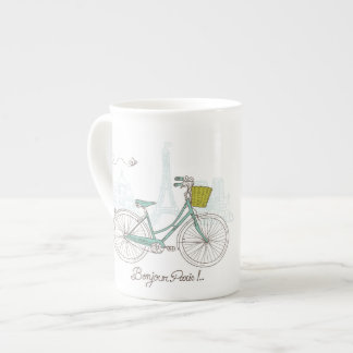 fiets met schattig mandje in Parijs Porselein Kop