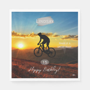 Fiets met Sunset Achtergrond Servet HAMbyWG