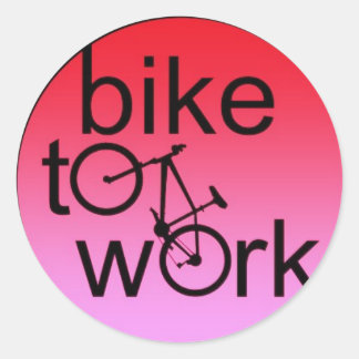 fiets naar het werk ronde sticker