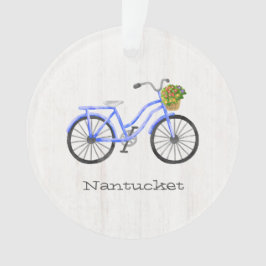 Fiets Nantucket Familie Reünie Jaar Bloemen Leuk Ornament