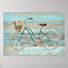 fiets Oh Happy Day Poster Print