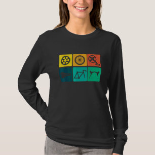 Fiets Onderdelen Wielrennen Fietser Grafiek T-shirt