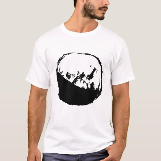 Fiets op bergbaan t-shirt (Voorkant)