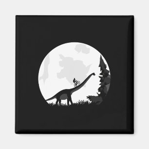 Fiets Op Een Dinosaurus Maan Silhouet Mtb Berg Fie Magneet