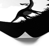 Fiets op een dinosaurus-maansilhouet Mtb Mountain Poster (Hoek)