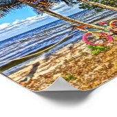 Fiets op het strand Pine Island Florida Printable  Poster (Hoek)