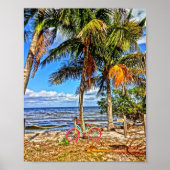 Fiets op het strand Pine Island Florida Printable Poster (Voorkant)