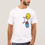 Fiets op het zijkant T-shirt<br><div class="desc">Een fiets om te gaan, om zo te zeggen, of in ieder geval aan de zijkant. Het ontwerp op dit t-shirt voor fietsliefhebbers is een klassieke fietsvorm met de fietswielen in brokken heldergeel, rood en blauw. Als u niet enthousiast bent over de plaatsing aan de andere kant, kunt u dit...</div>