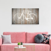 fiets op Rustic Wooden Board Wall Art Canvas Afdruk (Insitu (Woonkamer))
