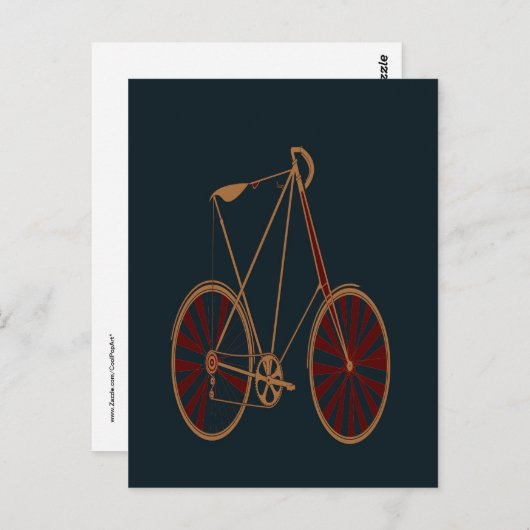  fiets oude rode roodbaars briefkaart (Voorkant / Achterkant)